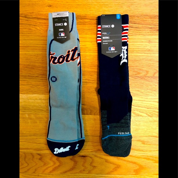 NWT 2 PAIR STANCE DETROIT TIGERS MLB SOCKS